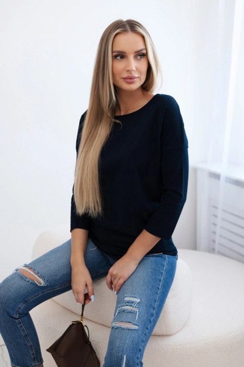 Granatowa bluzka damska w stylu casual