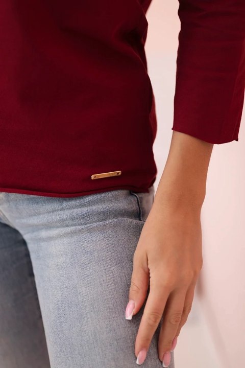 Bluzka damska z dekoltem w łódkę bordowa