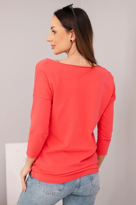 Bluzka damska z dekoltem w łódkę malinowa