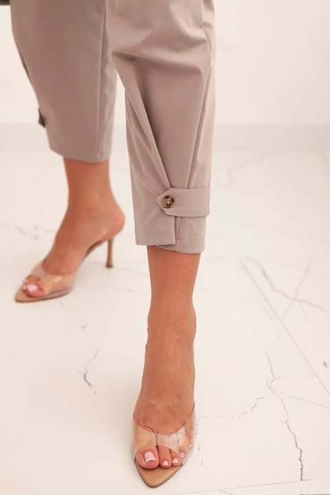 Spodnie Summer Punto z zapięciem na nogawkach fango