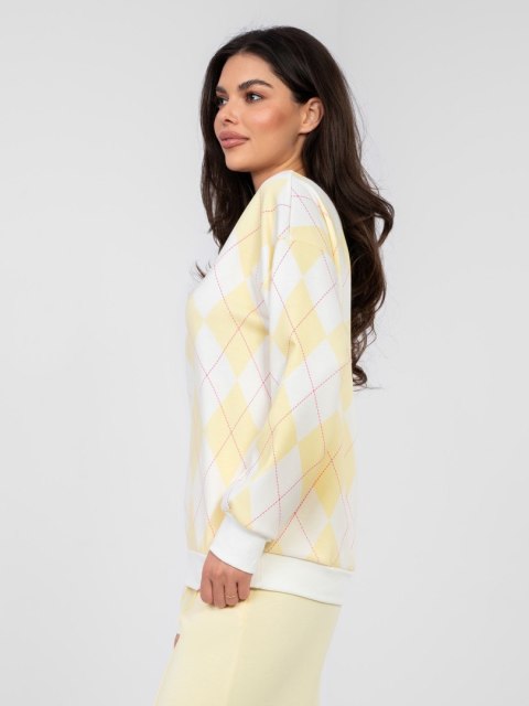 Bluza oversize masełko w geometryczne wzory MI-BL-4003.65