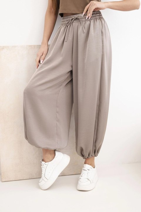 Szerokie spodnie damskie alladynki z gumką w pasie fango