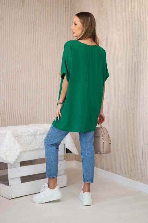Bluzka oversize z wisiorkiem zielona