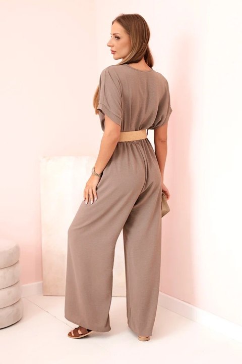 Kombinezon z ozdobnym paskiem w talii fango