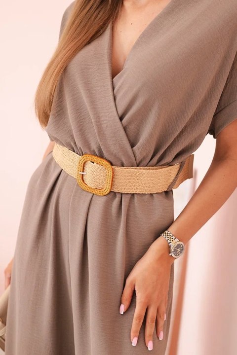 Kombinezon z ozdobnym paskiem w talii fango