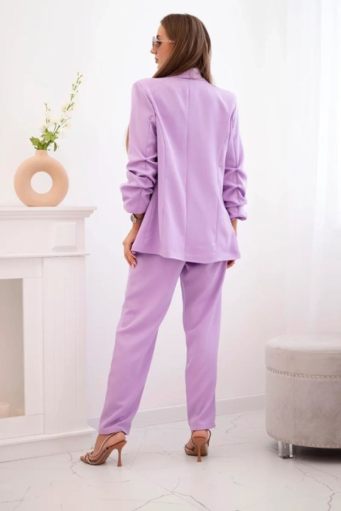 Komplet elegancki marynarki ze spodniami jasny fioletowy