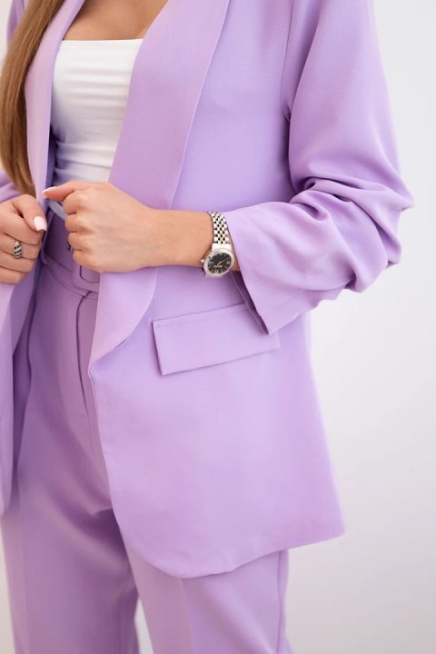 Komplet elegancki marynarki ze spodniami jasny fioletowy