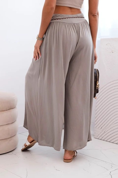 Spodnie damskie z wiskozy z szeroką nogawką fango