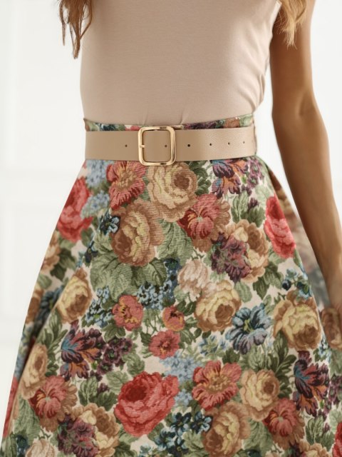 Elegancka spódnica w kwiaty RUE PARIS IT-SD-FL9850-1.28