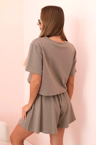 Komplet damski bawełniany z szerokimi szortami fango