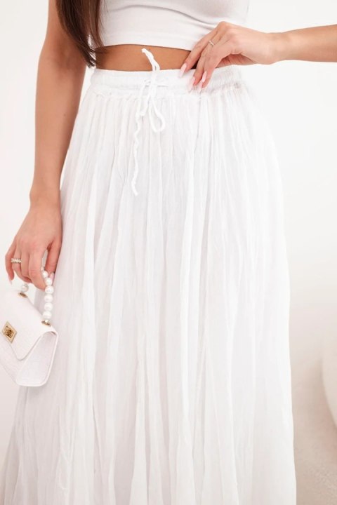 Spódnica damska maxi bawełniana z gumką w pasie biała