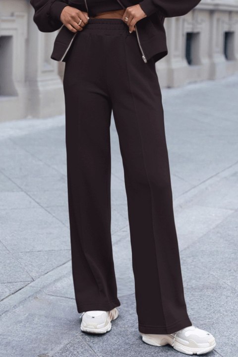 Czekoladowy komplet MISTY bomberka + szerokie spodnie