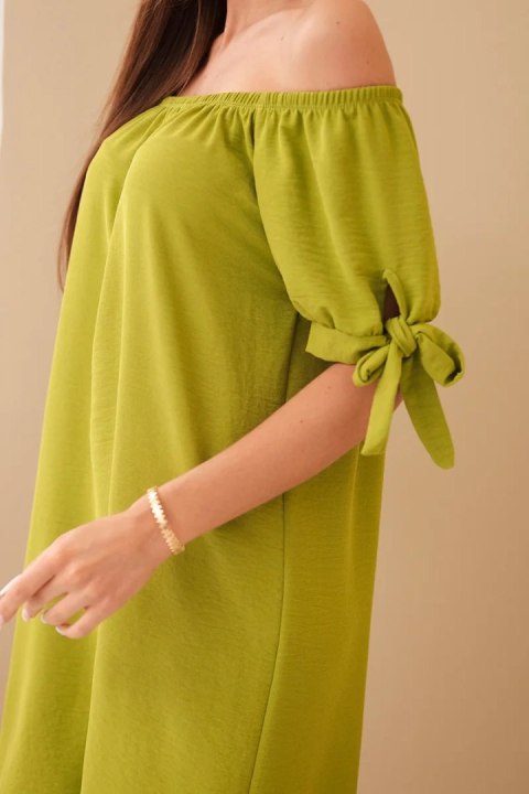 Sukienka wiązana na rękawach kiwi