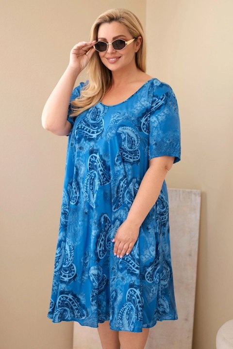 Chabrowa sukienka wiskozowa Plus Size we wzór paisley