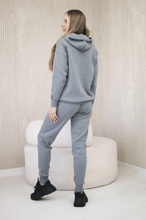 Komplet sweterkowy Bluza + Spodnie ciemny szary
