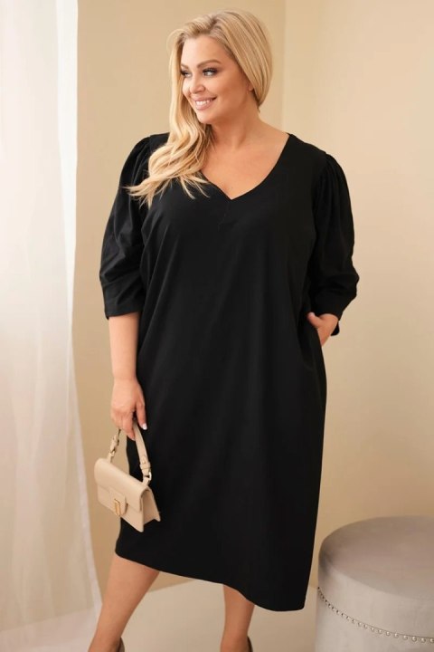 Sukienka damska Plus Size z kieszeniami czarna