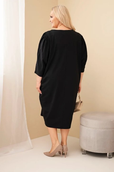 Sukienka damska Plus Size z kieszeniami czarna