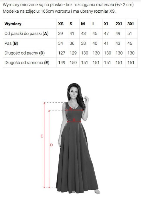 411-9 CRYSTAL połyskująca długa suknia z dekoltem - CHABROWA - XL