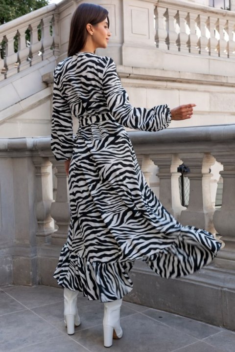 Sukienka "ANNA" długa - Zebra - M/L