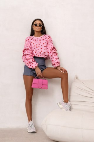 Bluza REMY print - Flowers on pink - UNI