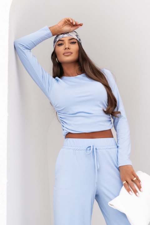 Komplet SHIRA długi rękaw - Błękitny - M/L