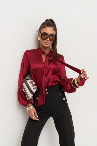 Koszula satynowa VIVIENNE - Bordo - L