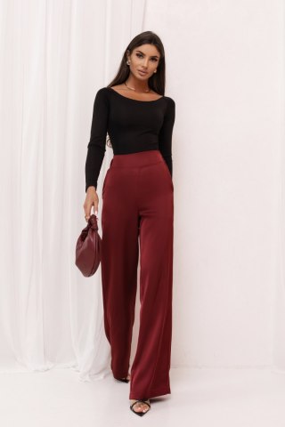 Spodnie satynowe DIVA - Bordo - L