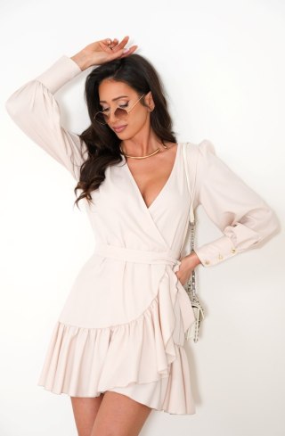Sukienka "ANNA" krótka - Beż - M/L