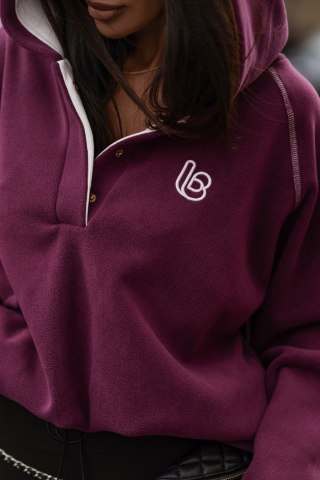 Bluza polarowa LOOM - Śliwka + jasny róż - UNI