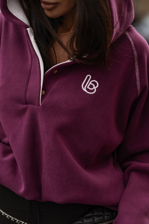 Bluza polarowa LOOM - Śliwka + jasny róż - UNI