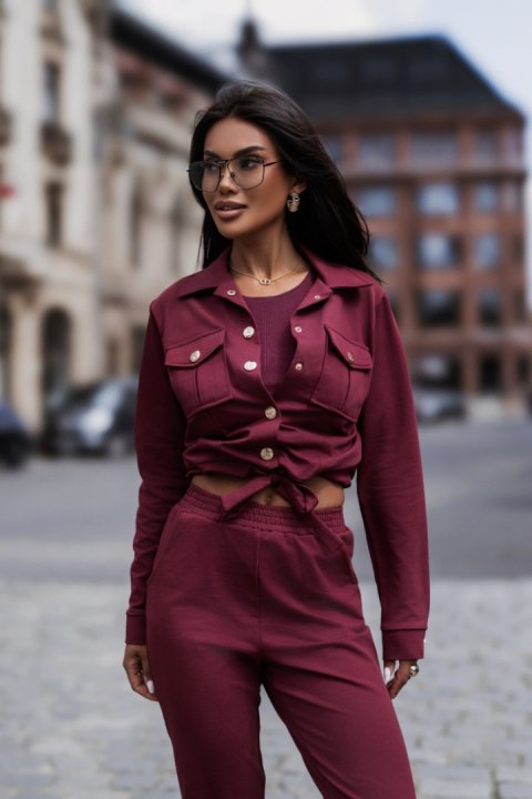 Milano 3 częściowy zestaw dresowy - Bordo - XS/S