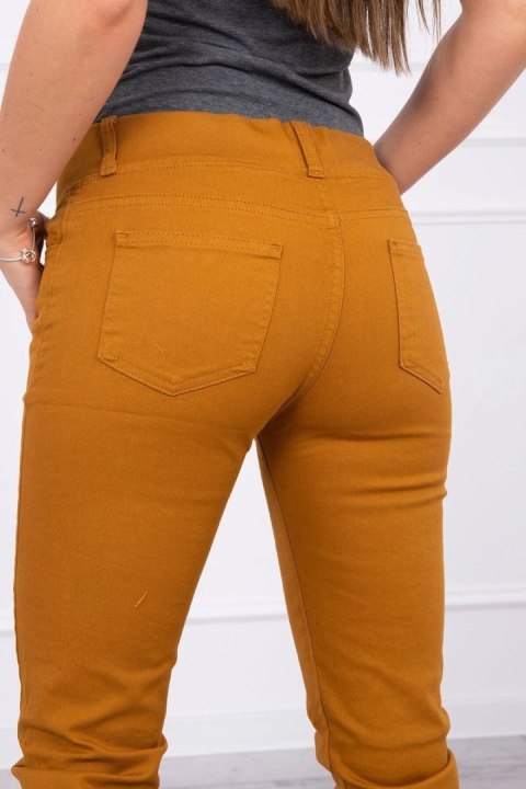 Spodnie kolorowy jeans musztardowe