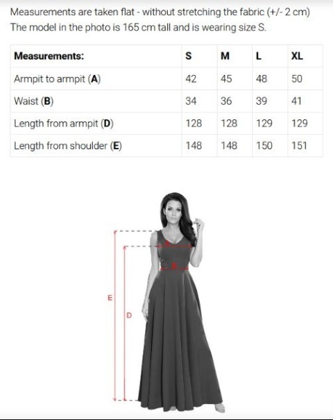 633-9 AURELIA długa sukienka z rozcięciem na nogę i dekoltem w caro - morska - L