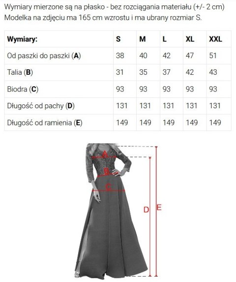 640-6 LORETTA wyjątkowa długa sukienka z tiulowymi rękawami i dekoltem - zielona - M