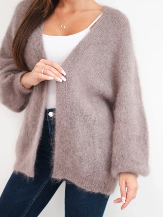 Sweter damski w 80% z kid moheru o luźnym fasonie bez zapięcia fango