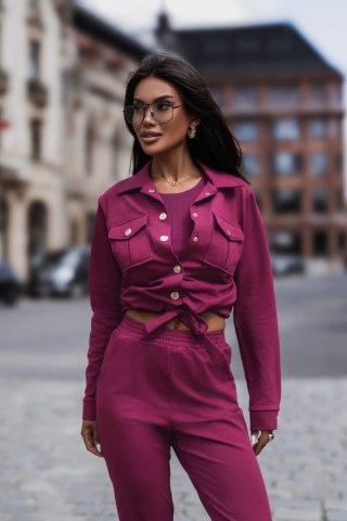 Milano 3 częściowy zestaw dresowy - Malina - M/L