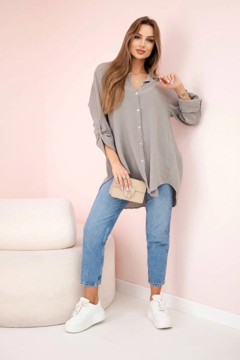 Koszula bawełniana muślinowa oversize fango