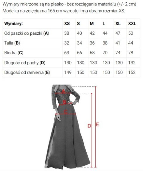 694-4 MIRELLA Elegancka rozkloszowana sukienka maxi z cekinowymi rękawkami - granatowa - M