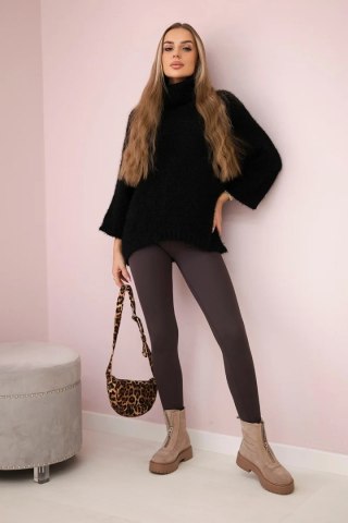 Sweter z golfem czarny