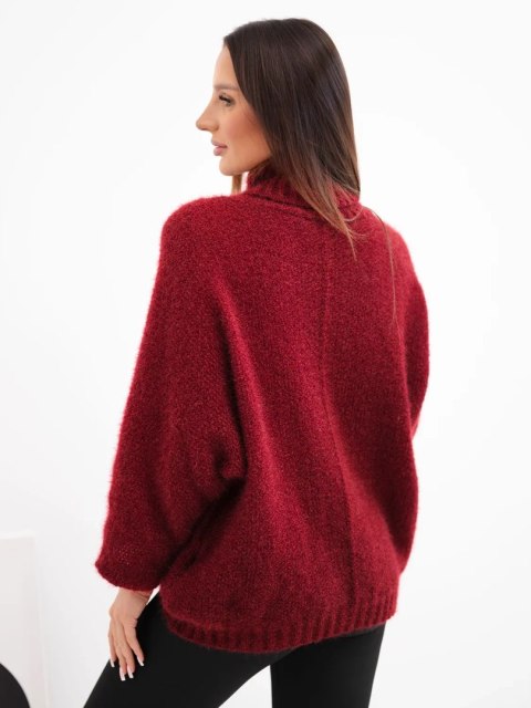 Sweter z golfem bordowy