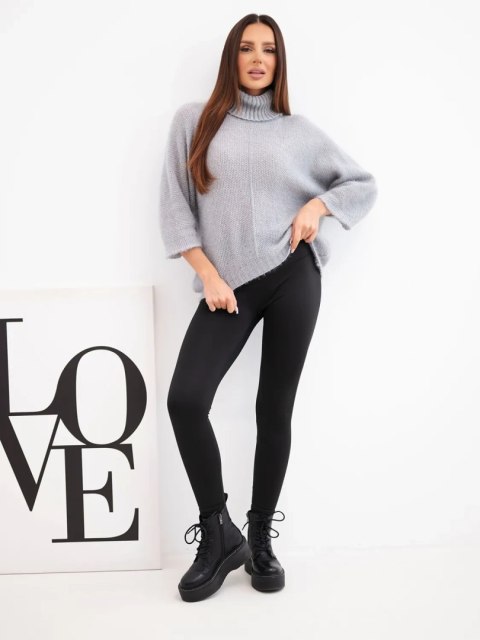 Sweter z golfem szary