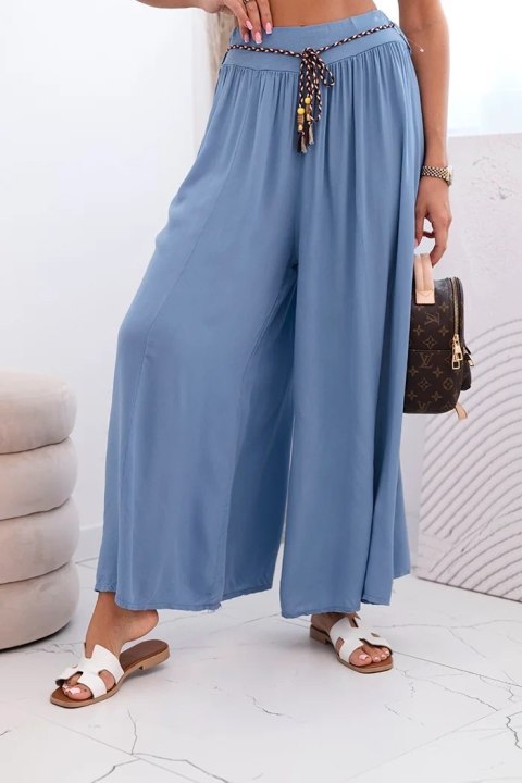 Spodnie damskie z wiskozy z szeroką nogawką jeansowe