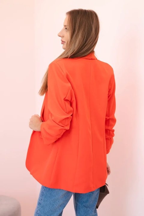 Marynarka z klapami elegancka malinowa