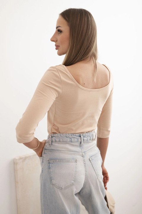 Bluzka okrągły dekolt cappuccino