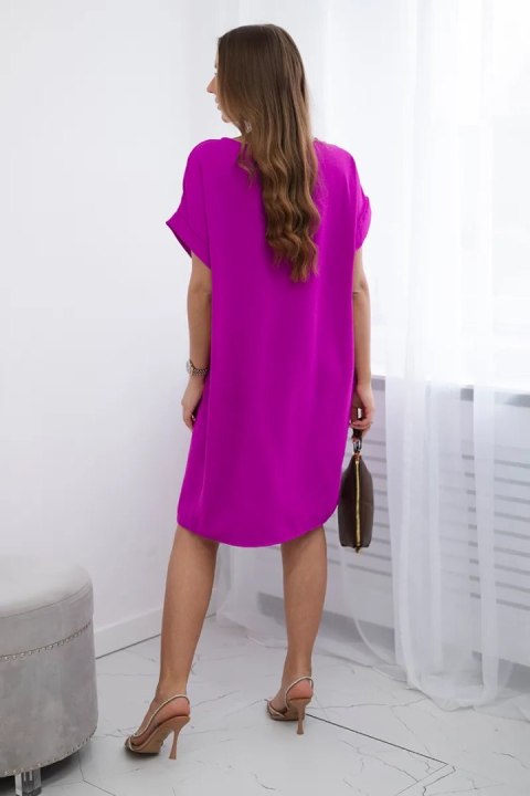 Sukienka z kieszeniami ciemno fioletowa