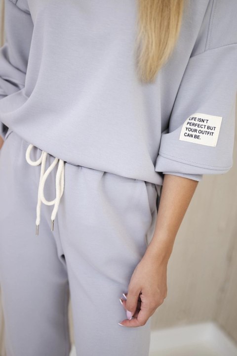 Komplet bluza + spodnie masełko szary