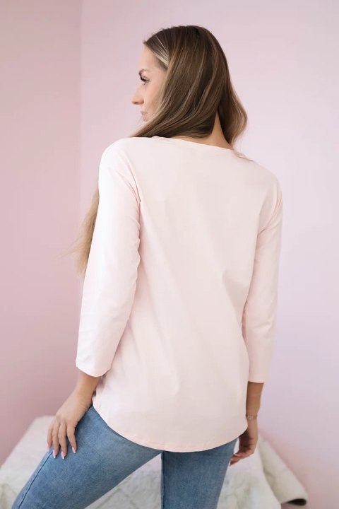 Bluzka z nadrukiem Star Style pudrowy róż