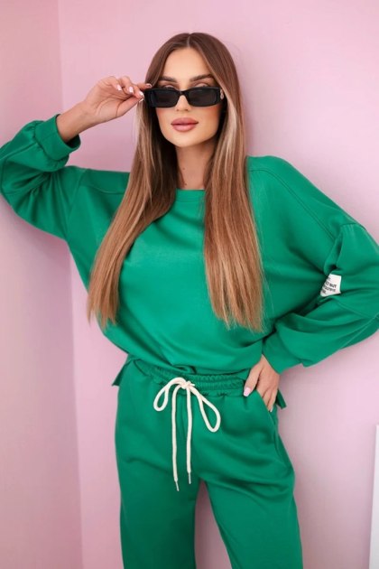 Komplet bluza + spodnie masełko zielony