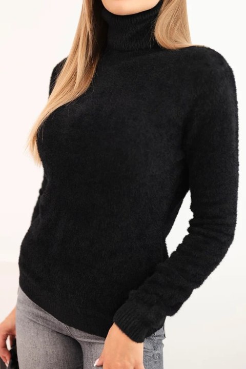 Sweter damski alpaka z golfem czarny