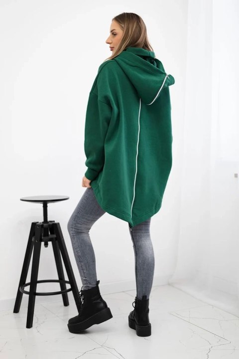 Bluza ocieplana z suwakiem z tyłu ciemno zielona